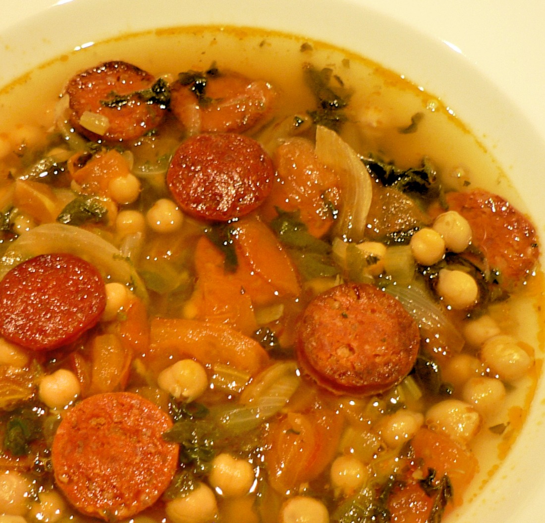 Chickpea Soup with Chorizos Recipe