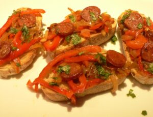 Chorizo and Peppers Tartine Recipe