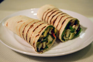 Grilled Halloumi and Vegetable Wrap