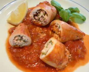 Squid stuffed with Feta Cheese Recipe