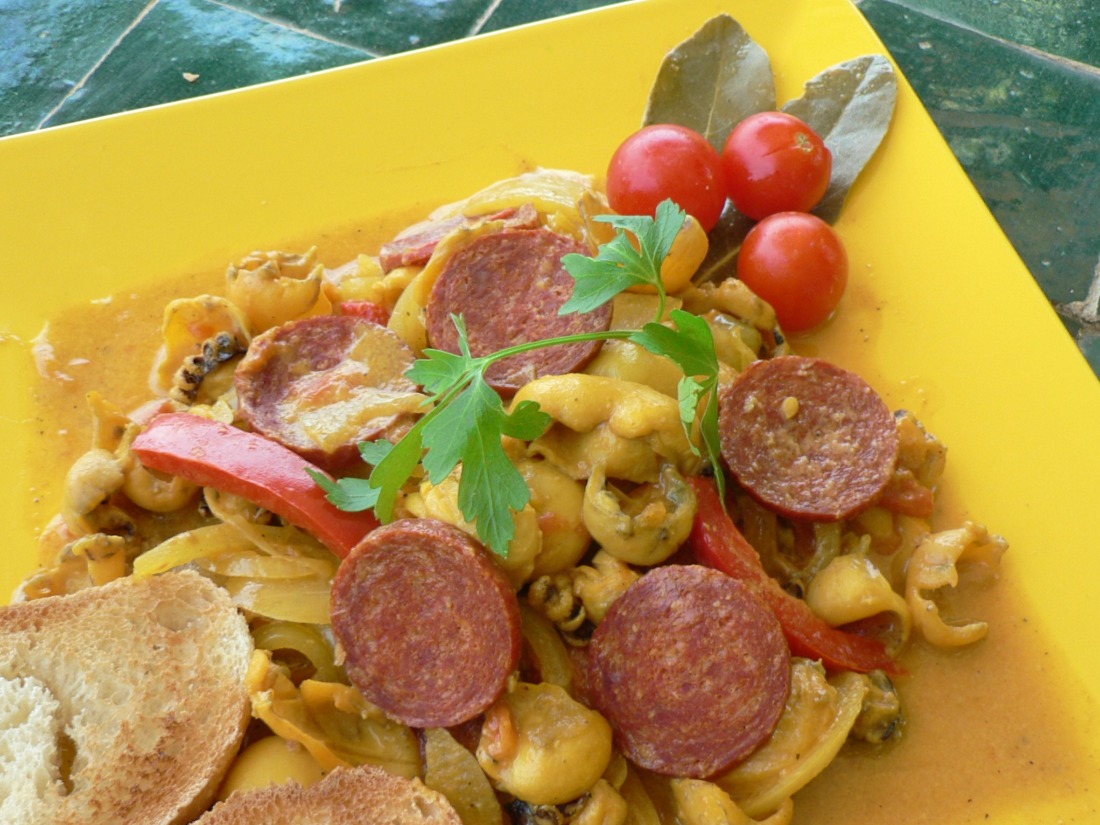 Squids (Calamares) with Chorizo