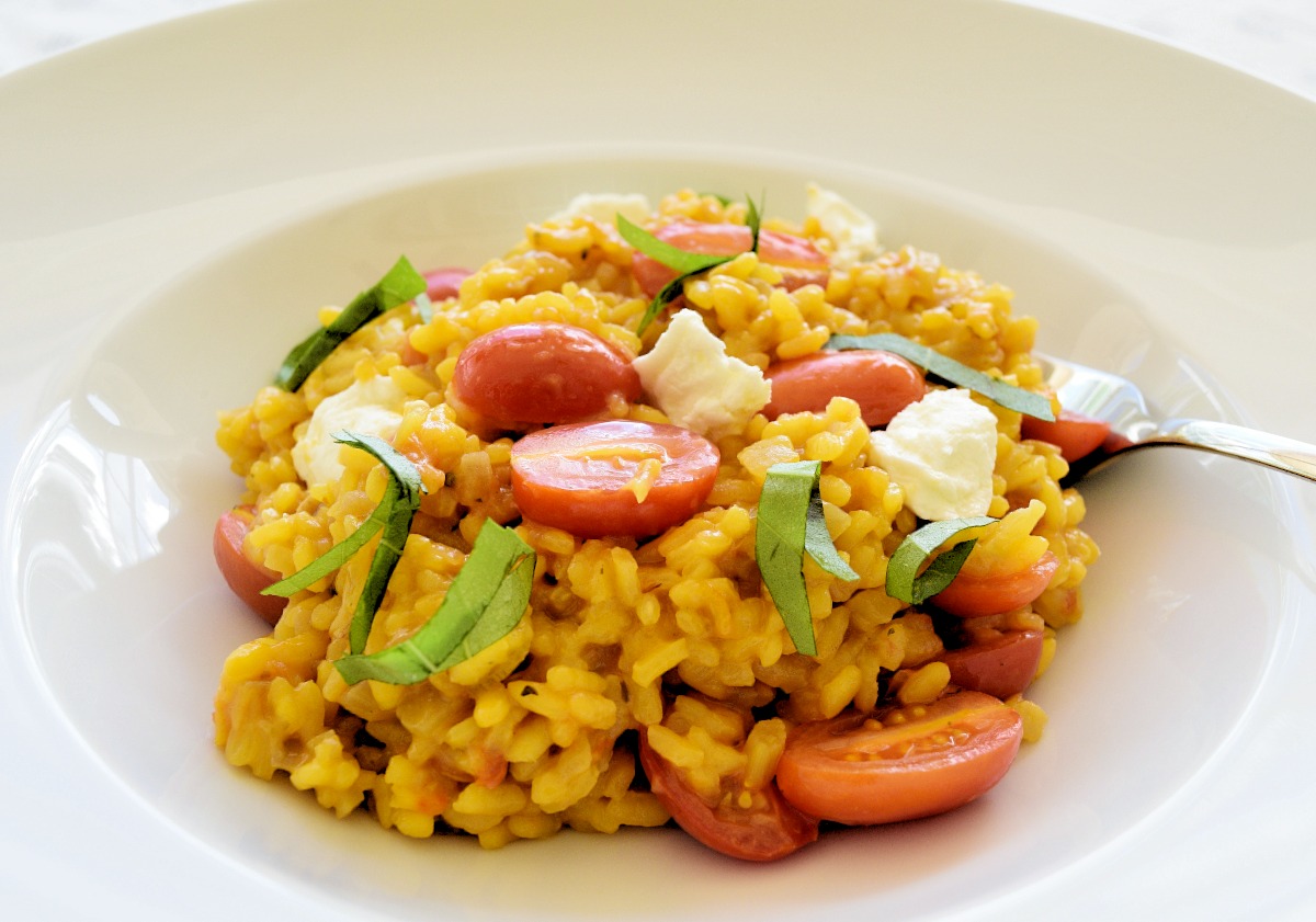 Fennel Tomato Risotto with Goat Cheese Nuggets Recipe