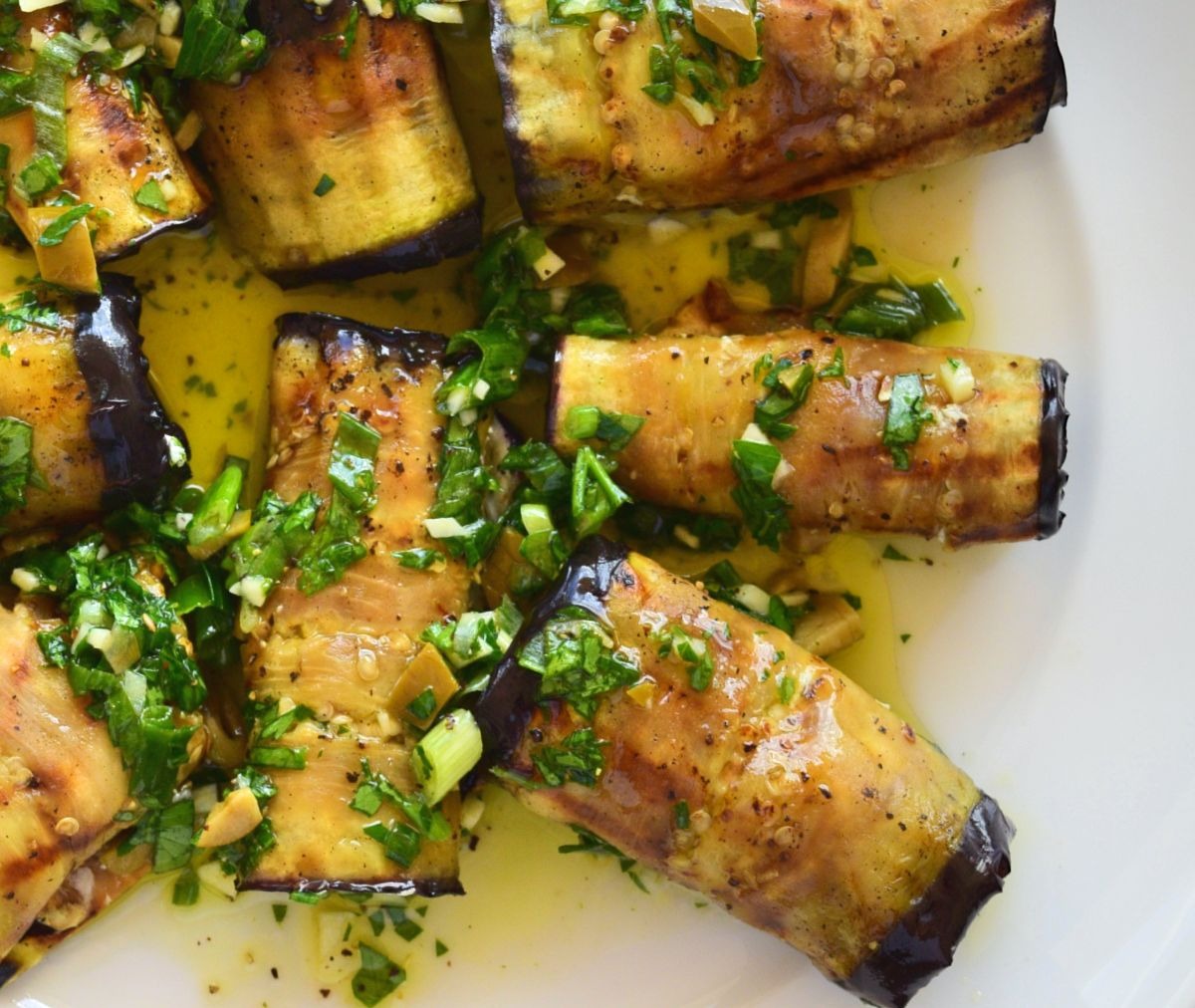 Eggplant Rolls with Goat Cheese and Herbs