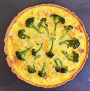 Roasted Broccoli and Ham Quiche Recipe