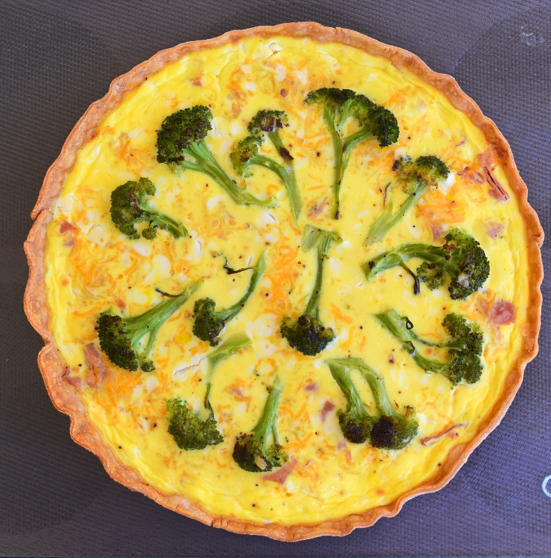 Roasted Broccoli and Ham Quiche Recipe
