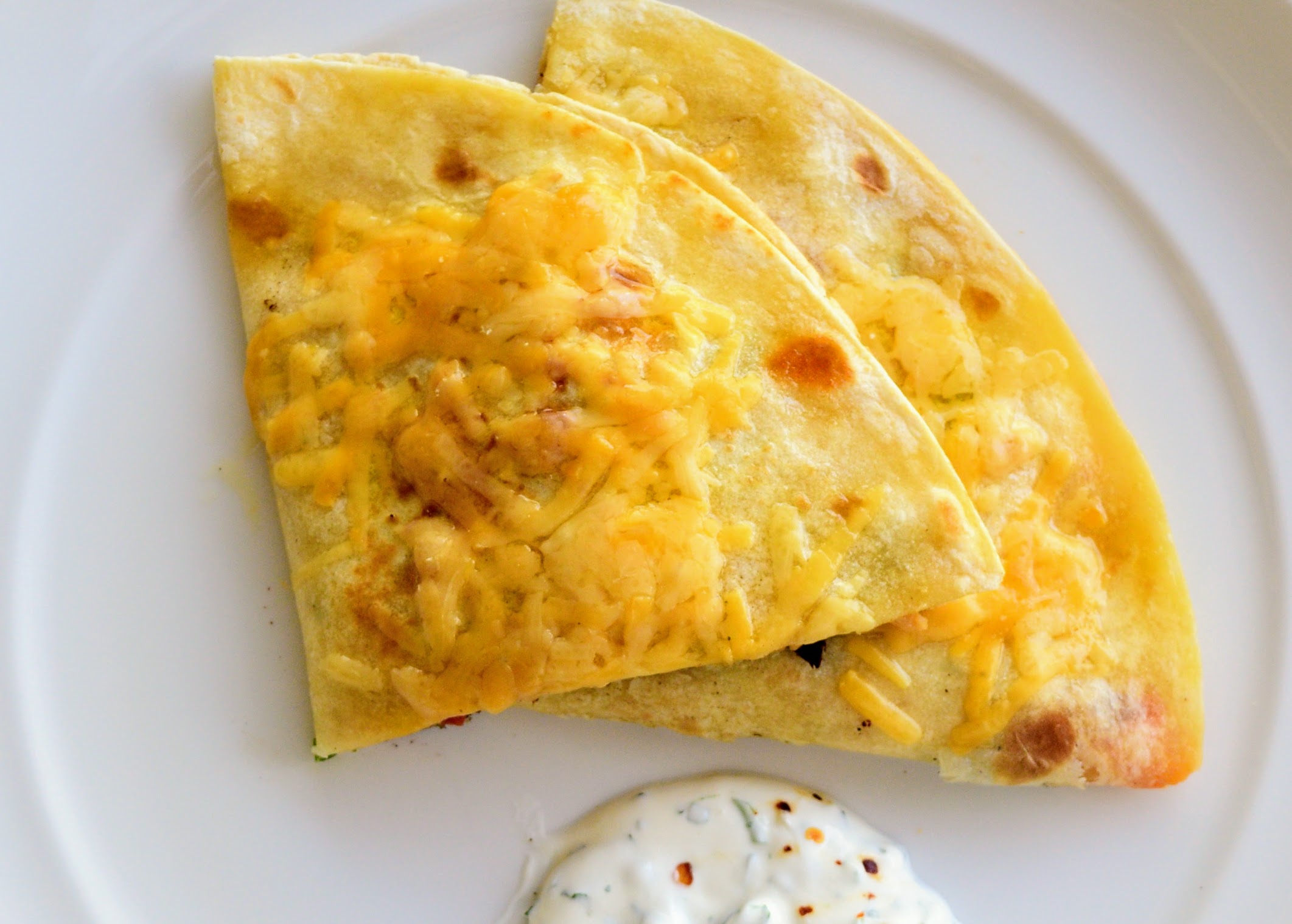Turkey Quesadilla with Cilantro Lime Sauce