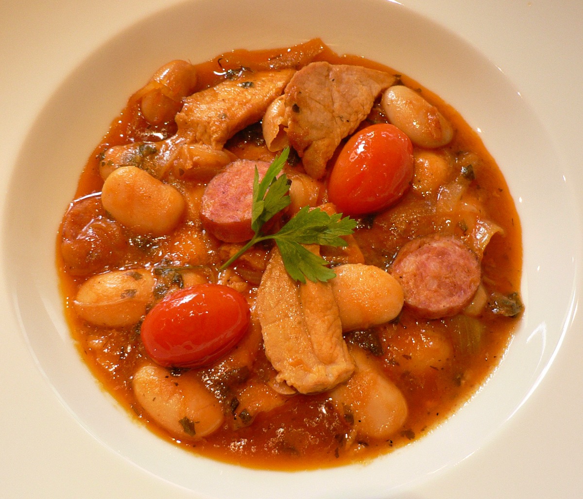 White Bean, Pork and Smoked Sausage Stew