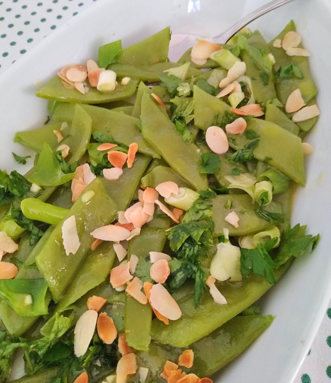 Italian Flat Beans with Toasted Almonds