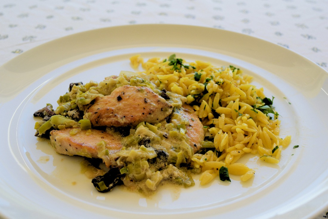Chicken Breast and Leeks in Dijon Mustard Sauce