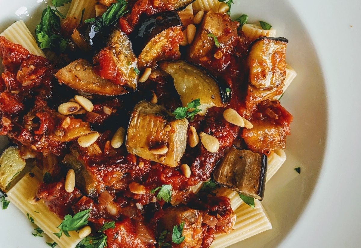 Rigatoni with Roasted Eggplant