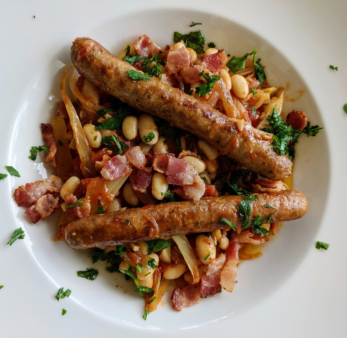 Braised Fennel, Cannellini Beans and Italian Sausage