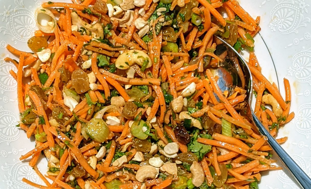 Moroccan Carrot Salad with Harissa and Lemon Dressing