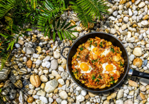 Potato, Kimchi and Eggs Skilllet