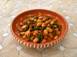 Butter Beans and Spinach with Chorizo